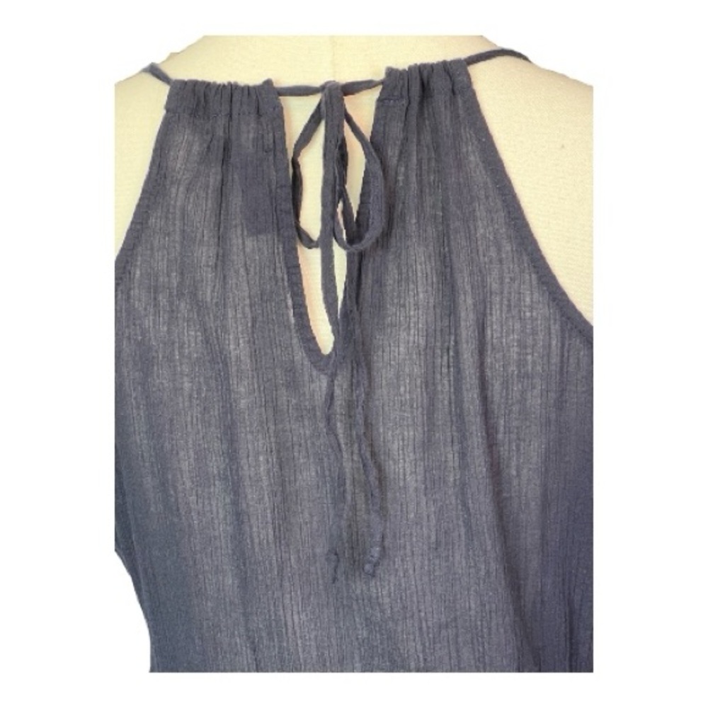 🆕 NWOT Gap navy blue embroidered halter maxi dress | size medium - Picture 7 of 10